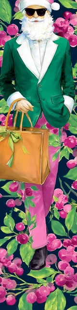 Free printable Christmas bookmarks of fashion-style Santa